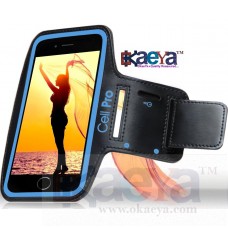 OkaeYa Armband for phone 6 / 6S or Iphone 6 / 6S Plus - Professional and Soft Running Sports Arm Band (4.7" or 5.5") with 2 X Id / Credit Card / Money and Key Safe Holder